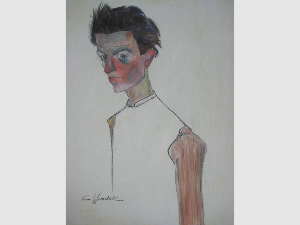 Portrait IV (inspired by Egon Schiele), oil on canvas 80x60cm - n.a.